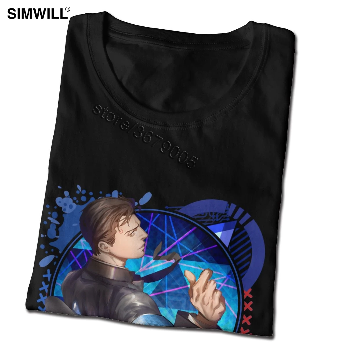 Detroit Become Human Tee Shirts Men Funny Short Sleeve Eco Cotton T Shirt O-neck T-shirt DBH Connor Tshirt | Мужская одежда