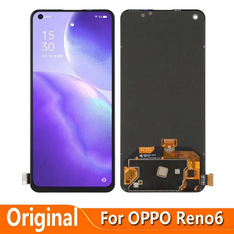 Pantalla LCD Original de 6,43 pulgadas para OPPO Reno6 5G PEQM00 CPH2251, montaje de digitalizador con pantalla t&aacute;ctil, piezas de repuesto-0