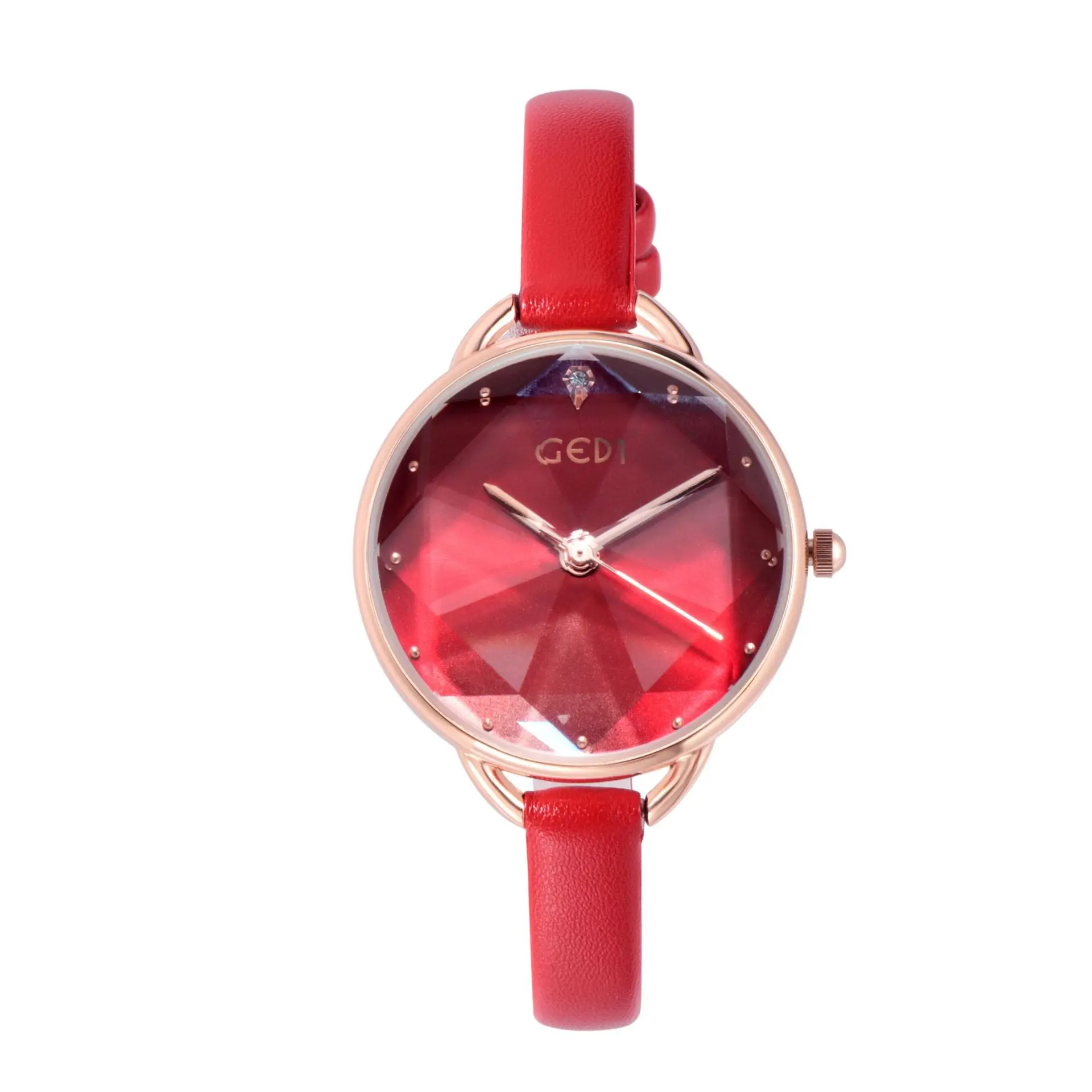 Женские часы с кожаным ремешком и хрустальным циферблатом креативные Роскошные