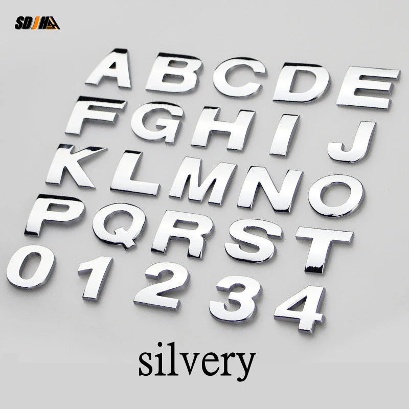 

Автомобильные наклейки с 3D буквами, металлический алфавит «сделай сам», хромированная эмблема, буквы для стайлинга автомобиля, логотип хво...