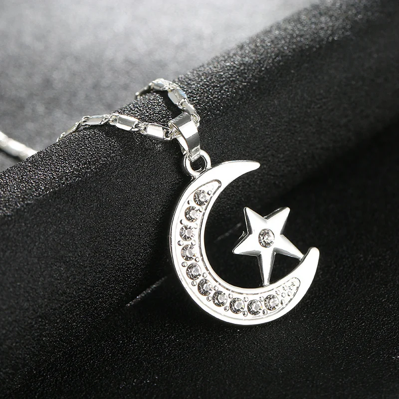 С украшением в виде кристаллов звезда Подвеска Ожерелье для женщин CZ с надписью I