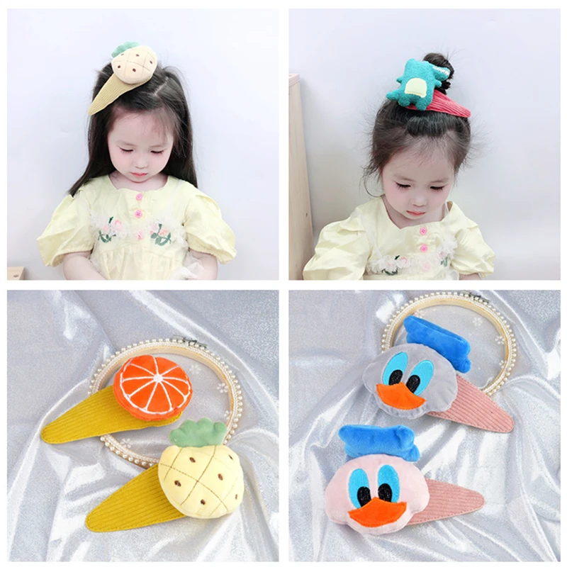 Новинка 2020 милые детские заколки для волос с мультяшным принтом фруктов и цветов