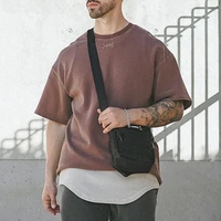 mens vintage distressed t shirts summer new oversized short sleeve tshirt hip hop man embroidery tee