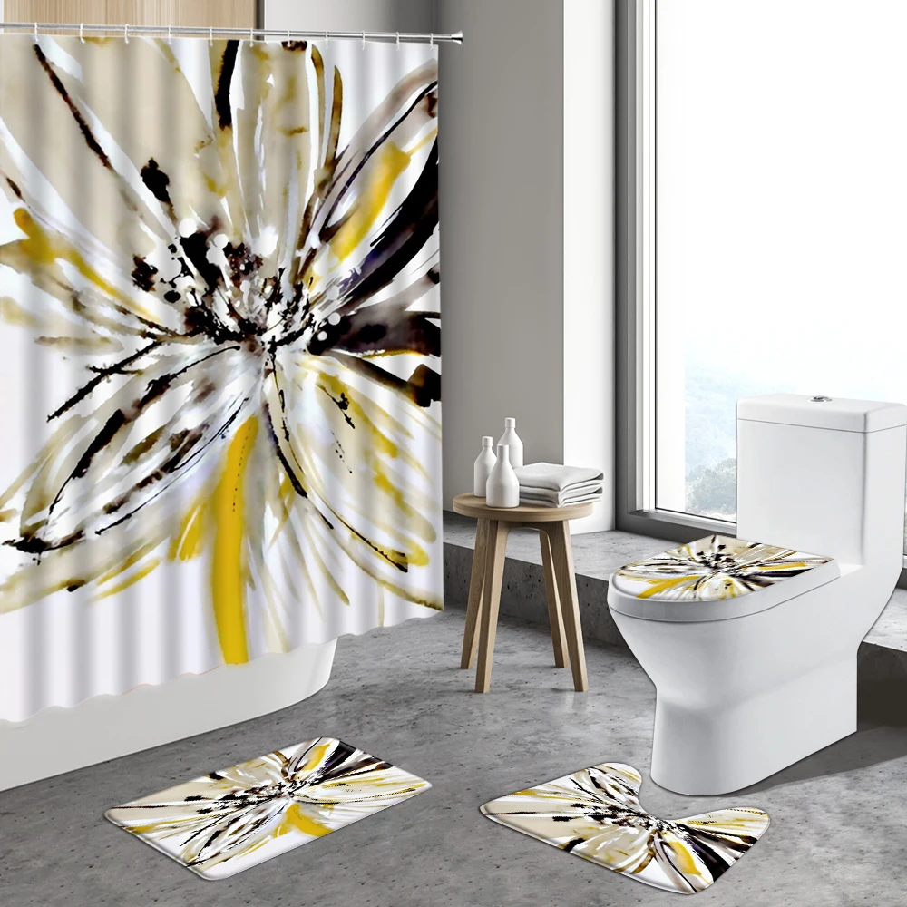 Цветная Цветочная занавеска для душа животные попугай домашний декор растения