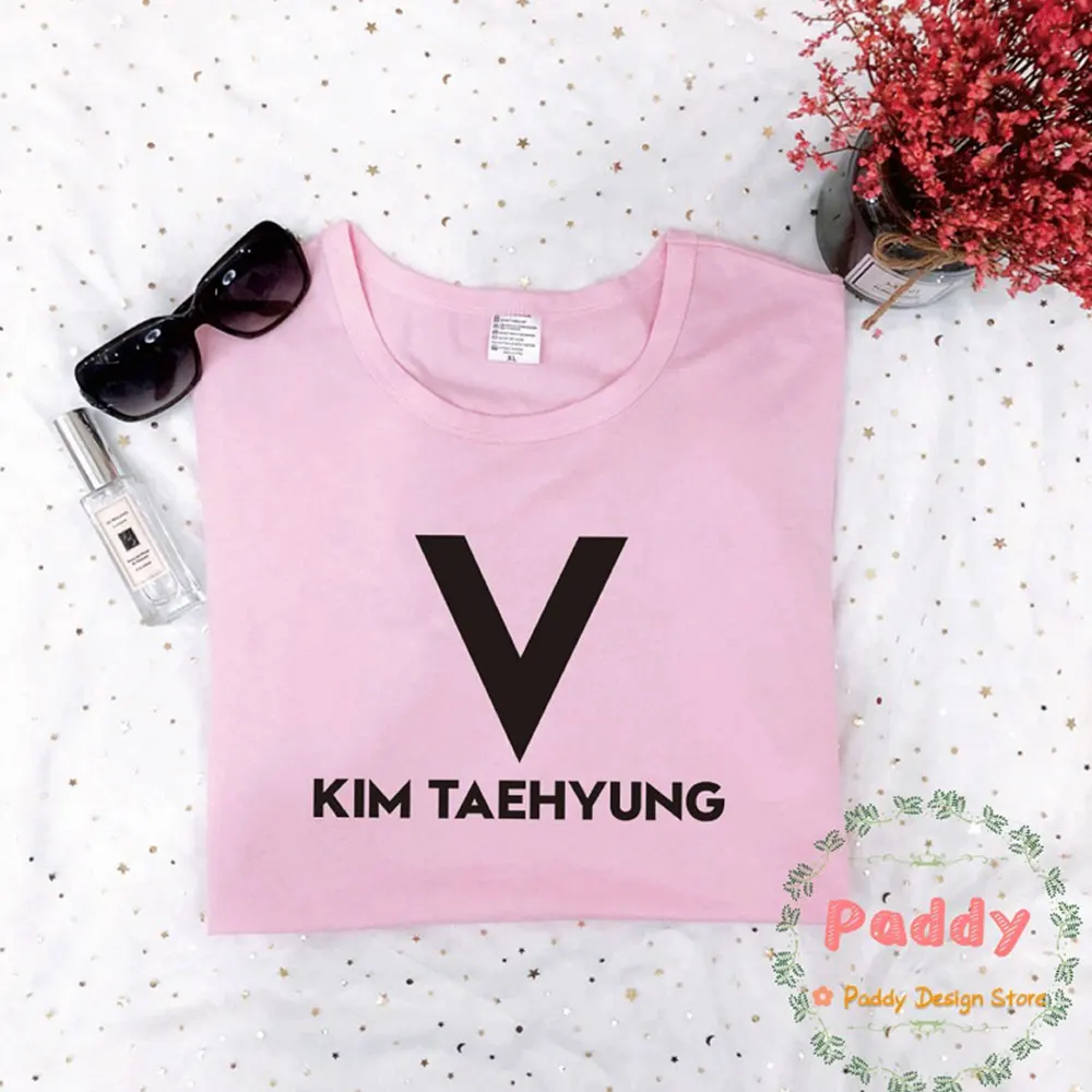 Футболка с V-образным вырезом в стиле K-POP модная крутая уличная одежда надписью и