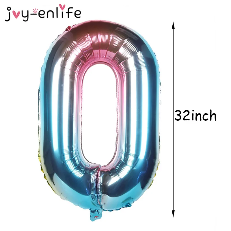 Набор воздушных шаров из фольги с цифрами радужного цвета 5 шт.|Воздушные шары и