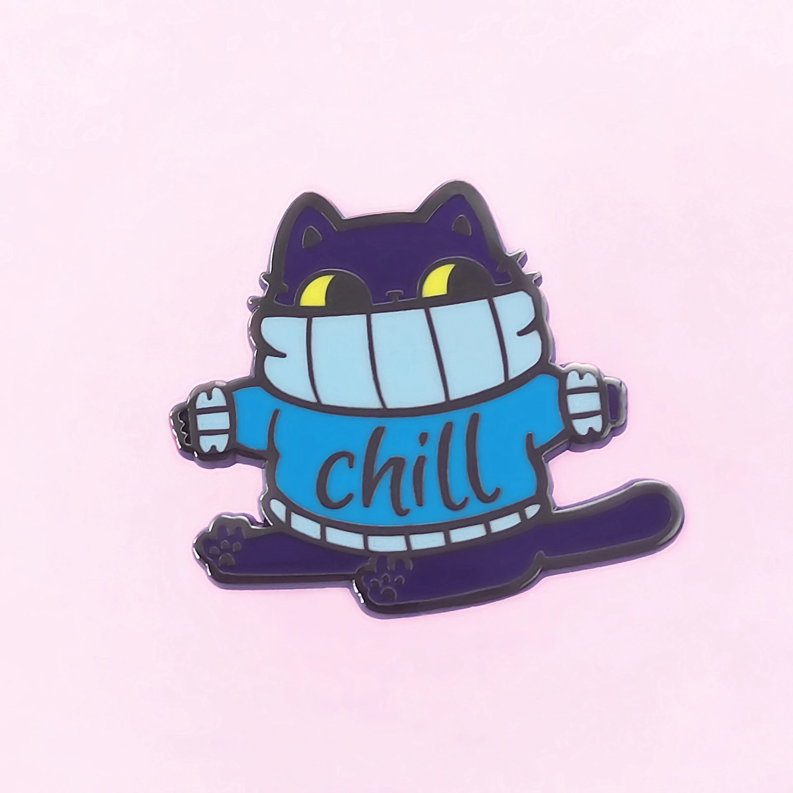 

Cute Chill Sweater Cat Hard Enamel Pin Cartoon Animal Fat Kitty Badge Brooch Fashion Lapel Pins Backpack Jewelry Accessories