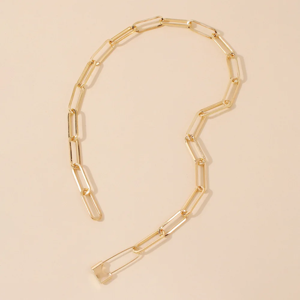 

NEW Chain Toggle Clasp Gold Necklace Mixed Linked Circle Necklaces For Women Minimalist Choker Necklace Collier Femme Collar