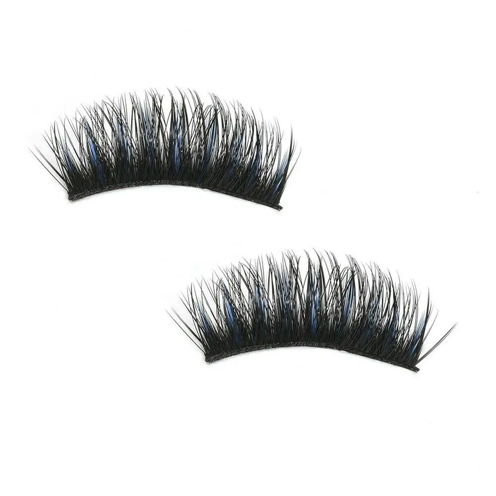 5 пар Накладные ресницы сексуальные синие + черные длинные толстые перекрестные