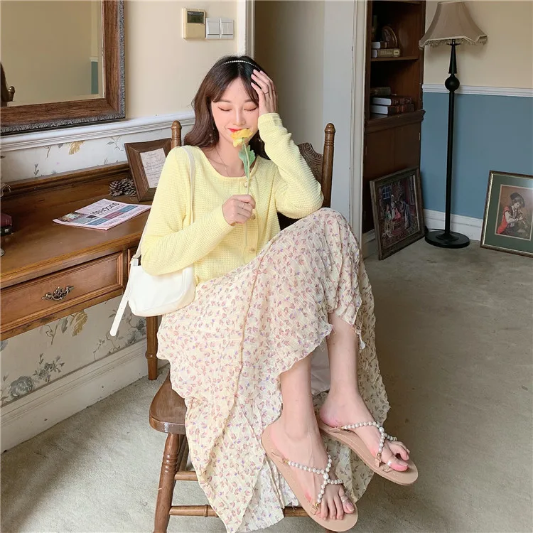 Женская длинная юбка винтажная эластичная фиолетовая с высокой талией и