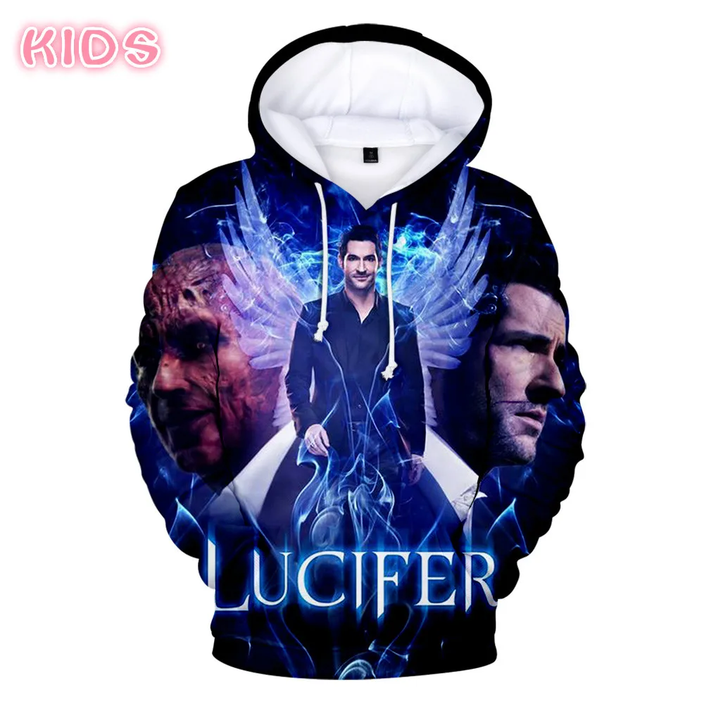 Лидер продаж толстовки с капюшоном Lucifer осень/зима для мальчиков и девочек мягкая