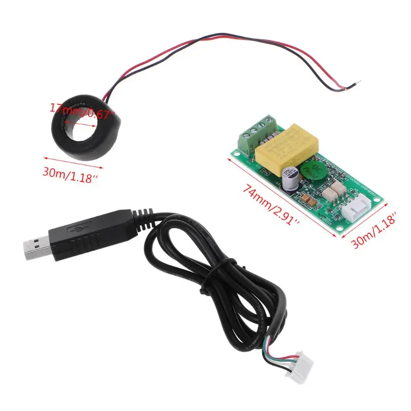 PZEM-004T Current Voltage Power Energy Module AC 80-260V 100A w CT USB Adapter 19QB | Инструменты