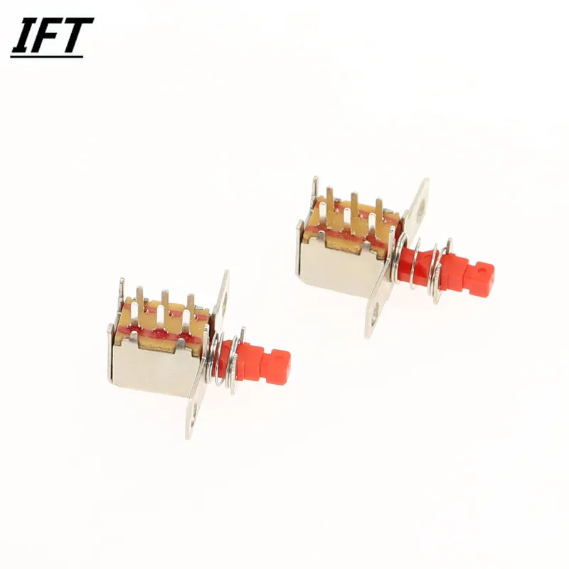 10Pcs Free shopping A03-08 6pin TV Power Switch With Spring Self-locking Red DC 12V 50MA Unidirection Push-button | Обустройство дома