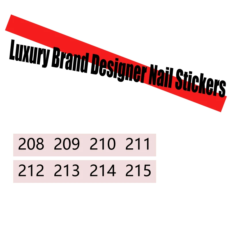 

10PCS Luxury Brand Designer Snake Rabbit Hemp Leaf Nail Art Sticker 210 Nail Slider 3D Self Adhesive Nail Art Sticker 215