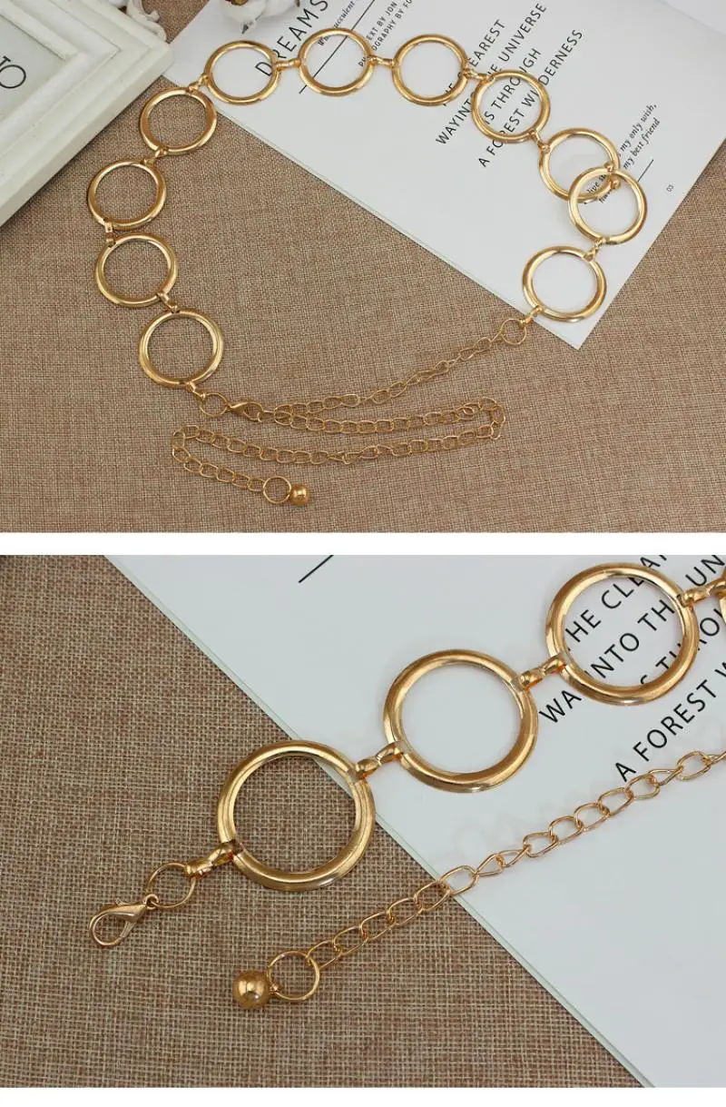 2019 модный пояс для девушек с металлической цепочкой Позолоченный Пояс