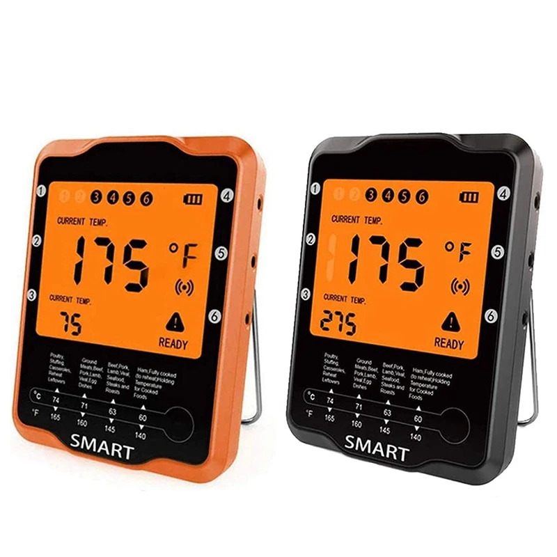 

Термометр для мяса для барбекю, беспроводной с 4 щупами, для кухни