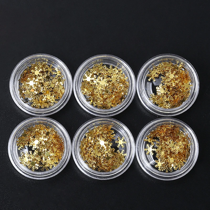 1 коробка Маникюр 3D дизайн ногтей Рождественская Снежинка блестящие наклейки для