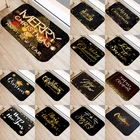 Черные, золотые, рождественские украшения 40*60, фотоковрики, коралловый бархатный ковер, Придверный коврик, Противоскользящий коврик для пола в помещении