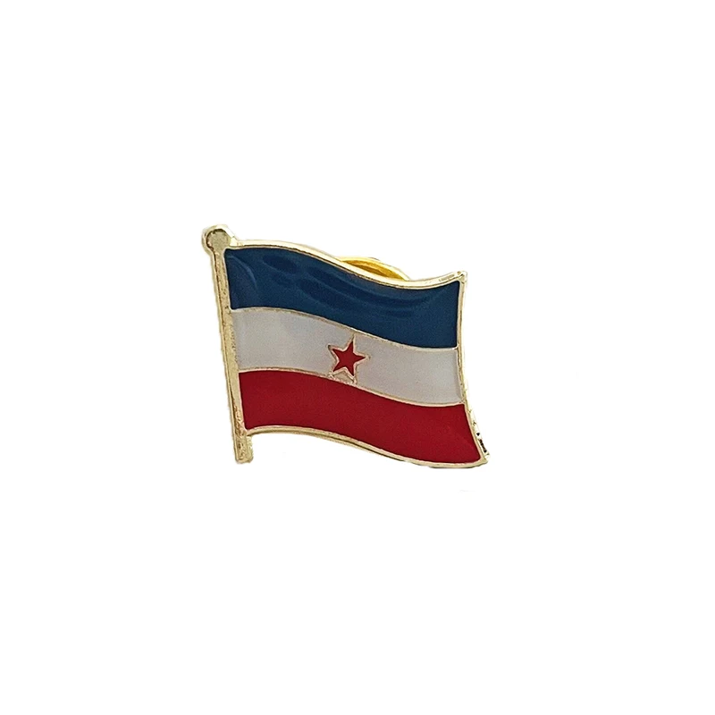 Yugoslavia National Flag Lapel Pins Crystal Epoxy Metal Enamel Badge Paint Brooch Souvenir Suit Personality Commemorative | Дом и сад
