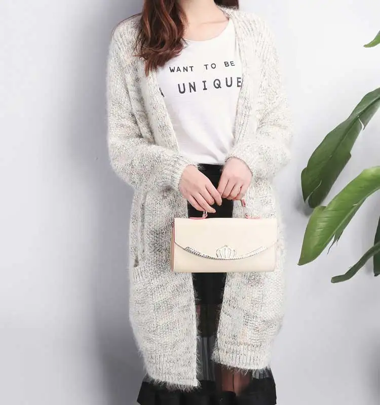 2019 Женский вязаный розовый свитер с длинным рукавом открытая строчка зимняя