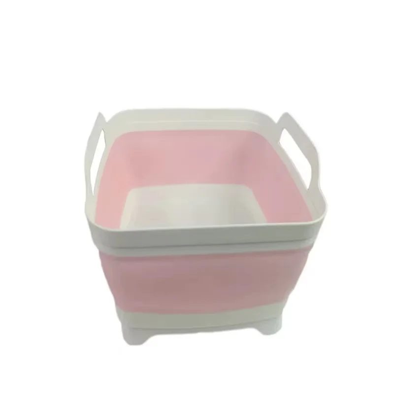 

2pc Pool Kitchen Sink Drain Fruit And Vegetable Basket Folding Square Basin Folding Sink Kitchen Accessories Travel Collapsible