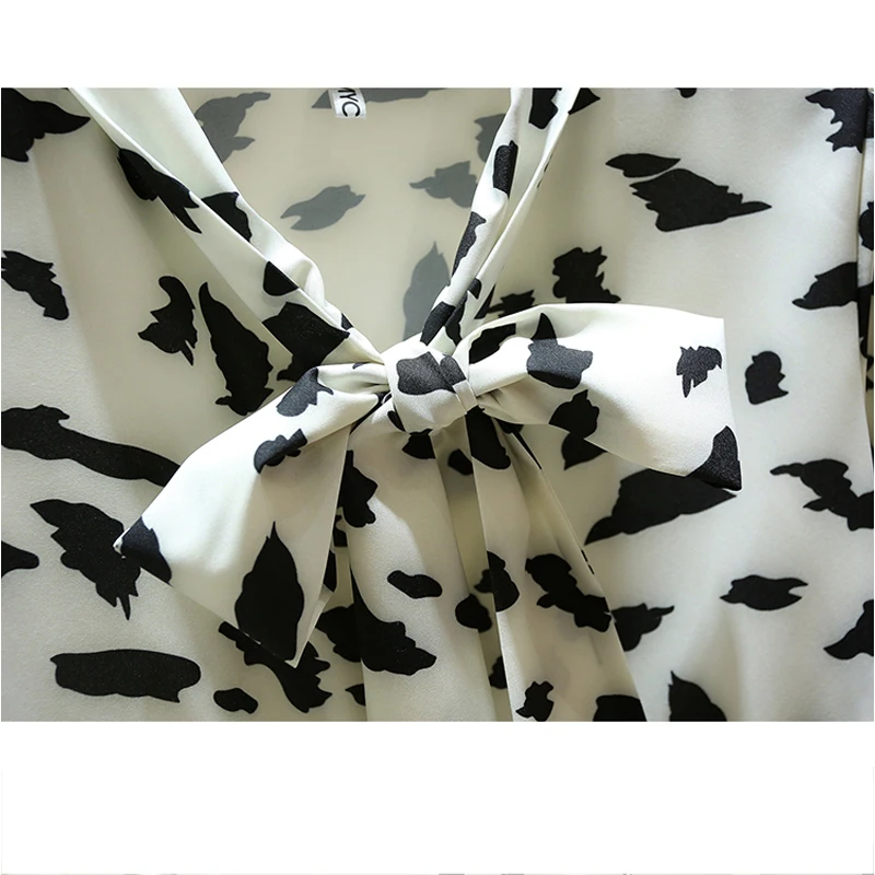 Женская шифоновая блузка с длинным рукавом Повседневная Блузка в Корейском