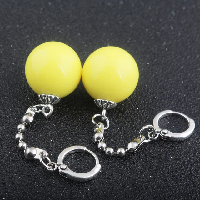 New Super Vegetto Potara Earrings Green And Yellow Bead Dangle Ear