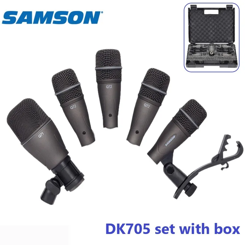 Samson Dk705 5 компонентный барабанный микрофон набор для записи Q72 Snare Tom/Q71 выступления