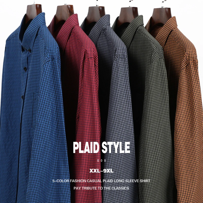 Рубашка мужская с длинным рукавом блуза в шотландскую клетку модная деловая