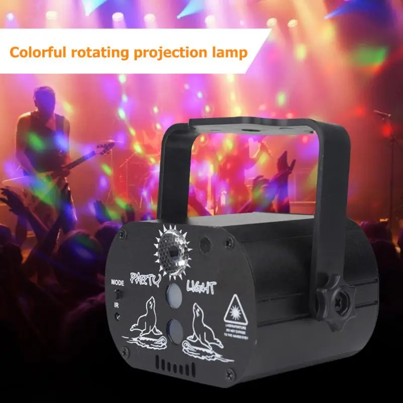 

60 Patterns LED Laser Projector Light Party Decoration home 180Degree Manual Rotation USB Rechargeable Club DJ Disco Stage Light