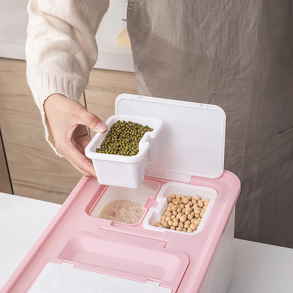 25 кг пластиковый диспенсер для зерновых культур ящик хранения Кухня Еда рисовое