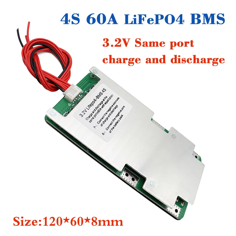 

4S 60A LiFePO4 литиевый аккумулятор BMS 3,2 в одинаковый порт зарядки и разряда 12 в источник питания 12,8 В с высоким током с функцией балансировки