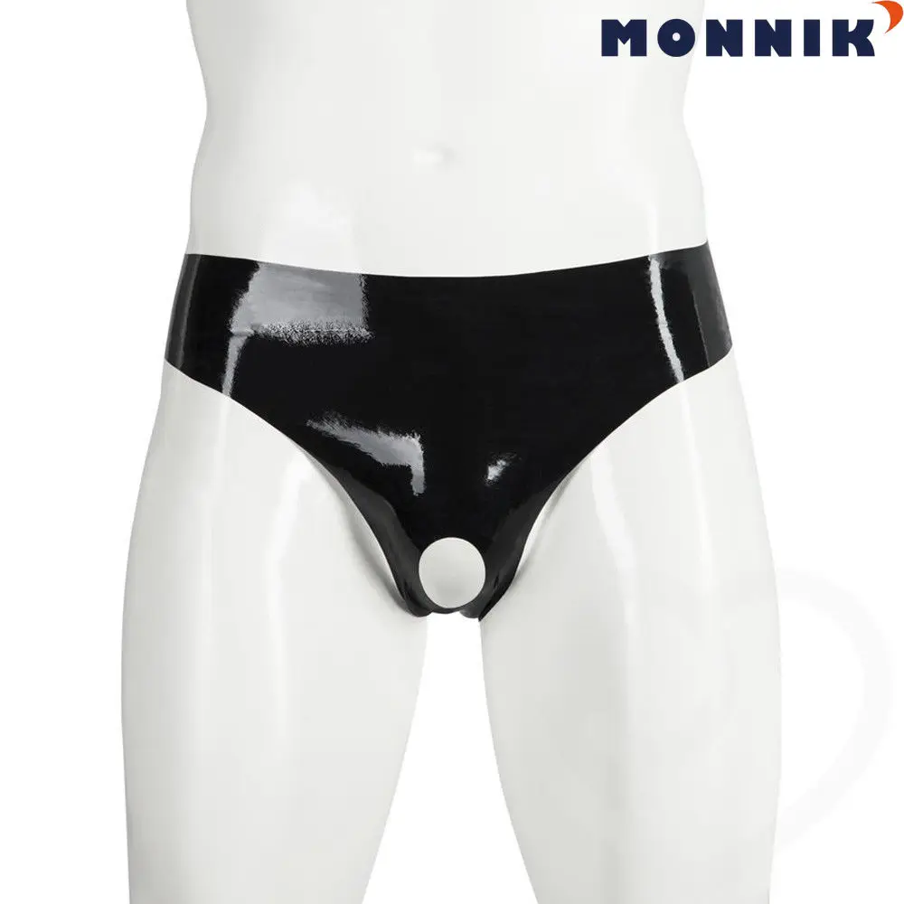 MONNIK latexSexy LingerieMen резиновые мужские шорты нижнее белье сексуальные черные