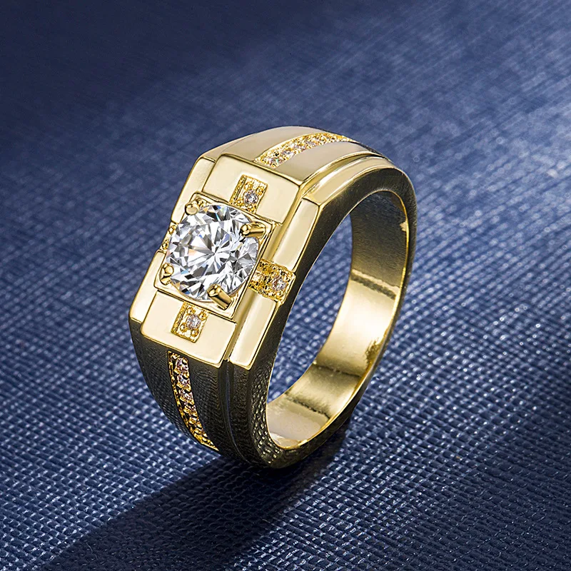 

DIWENFU 14K Gold Color VS1 Cut Diamond Ring for Men Unisex Anillos De Silver 925 Jewelry Bizuteria Diamond Jewellry Gemstone Box