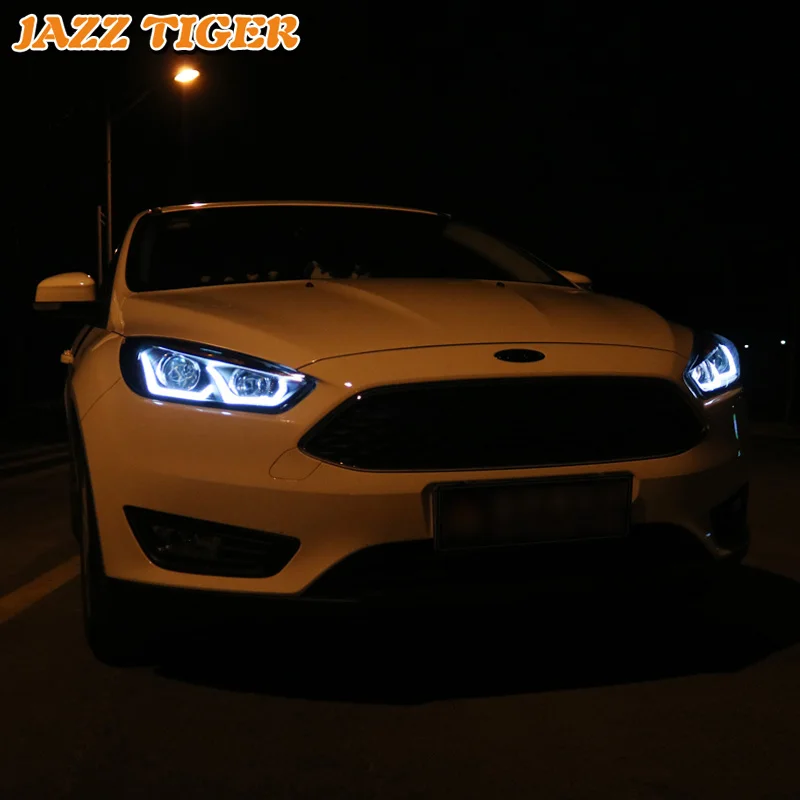 

JAZZ TIGER Car Styling LED DRL Devil Eyes Turn Signal Light Head Lamp Assembly LED Headlight For Ford Focus 3 MK3 2015 - 2018