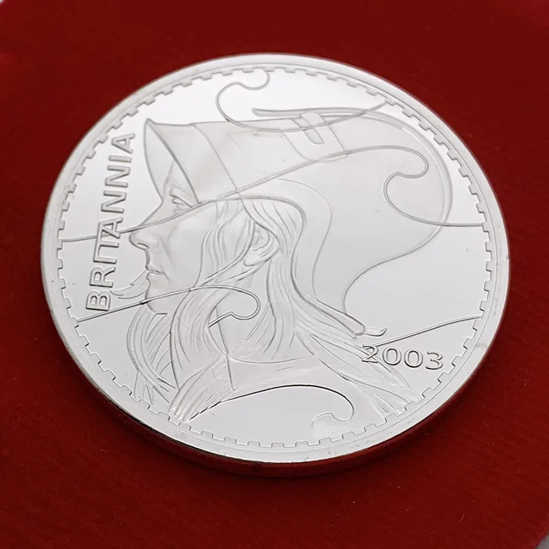 Коллекционная Посеребренная монета Элизабет из Великобритании 2003 подарок