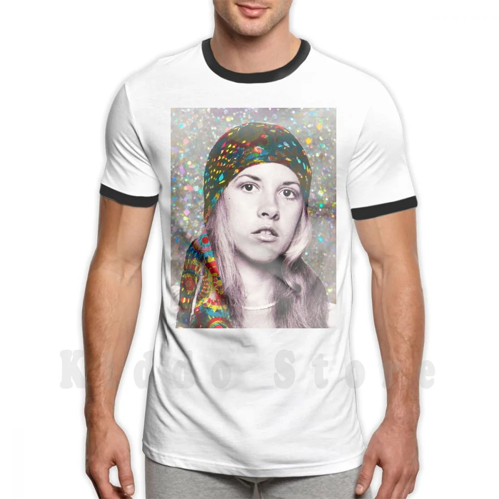 

Stevie портрет цветочный Блеск Искусство футболка Diy большой размер 100% хлопок Stevie Nicks портрет Stevie Nicks