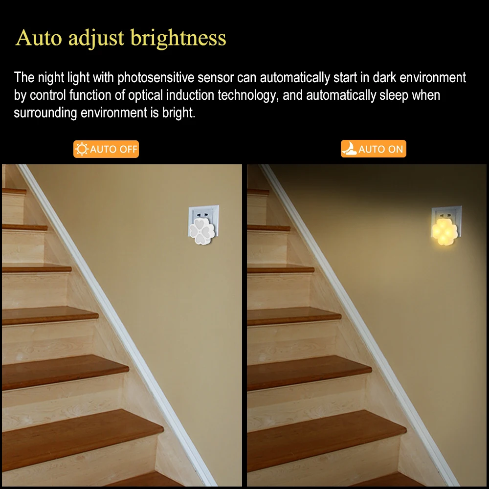 Четырехлистный клевер Ночной светильник светодиодный штекер в ночную лампу для