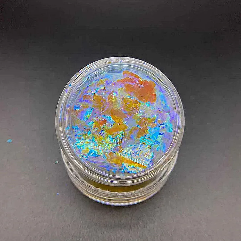 10 г/лот Аврора сияющая лампа искусственная кожа AB Эффект Радуга ногти Единорог