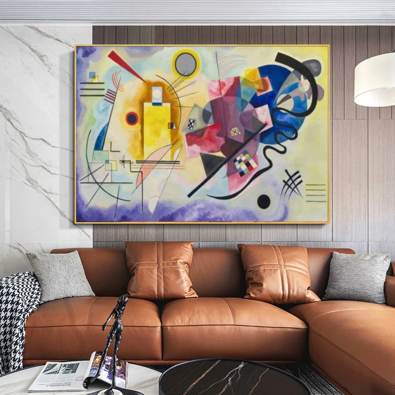 Wassily Kandinsky желтая красная синяя Настенная картина для гостиной Декор знаменитый