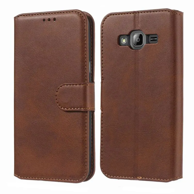 Brown Case Кожаный чехол-кошелек для samsung Galaxy J3 чехлы для телефонов Чехол для samsung J310 J3 Чехол-книжка держатель для карт ретро-Книга чехол - Цвет: Brown Case