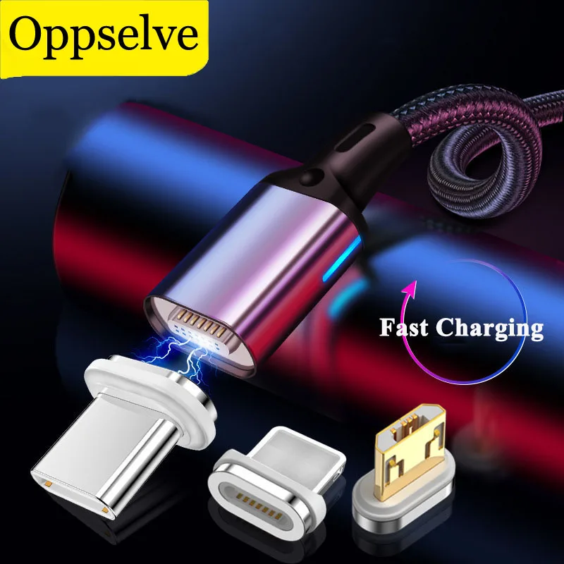 Магнитный кабель Micro USB-C со светодиодным индикатором для зарядки и передачи