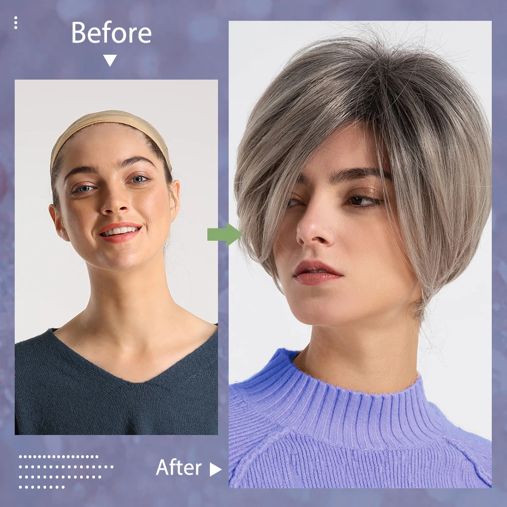 INHAIR cube женские парики 10 дюймов новые синтетические смешанные волосы натуральные
