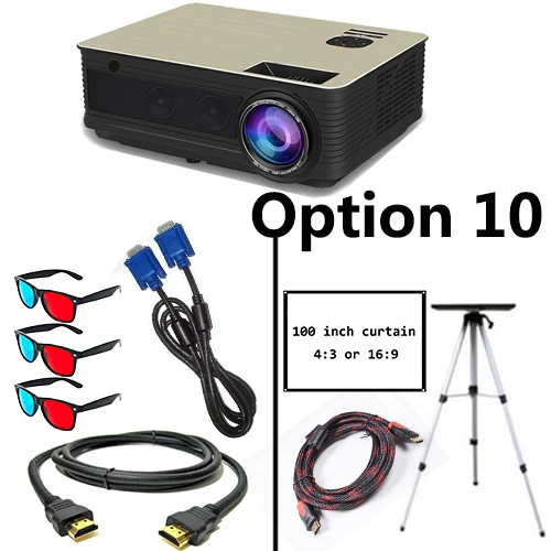 Poner Saund M5 светодиодный проектор 5500 люмен Full HD 1080P двойные HIFI динамики с 10 м HDMI штатив 3D Proyector lcd Vs светодиодный 96 - Цвет: Option 10