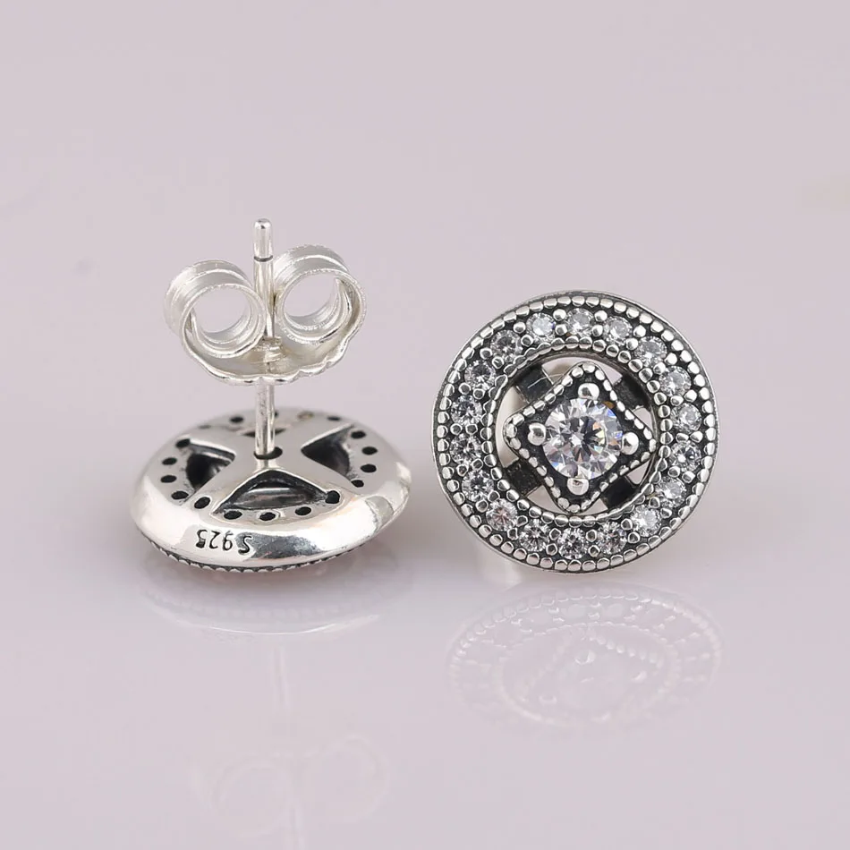 

Vintage Allure Studs Earrings for Women Clear CZ Lady Jewelry Authentic S925 Earring Cubic Zirconia