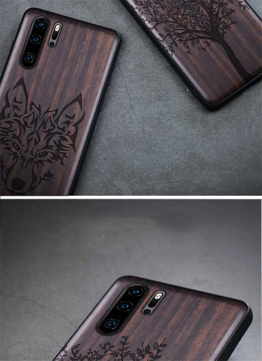 Для huawei P30 чехол Роскошный черное дерево чехол для huawei p30 Pro 3D резной деревянный силиконовый чехол для huawei P30 Pro
