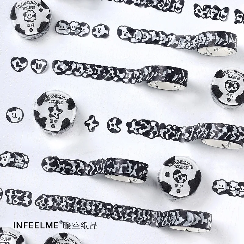 

100pc/roll Lovely Milk Cow Series Paper Tape Masking Tape Decorative Adhesive Tape Sticker Scrapbooking Diary Stationery Supply