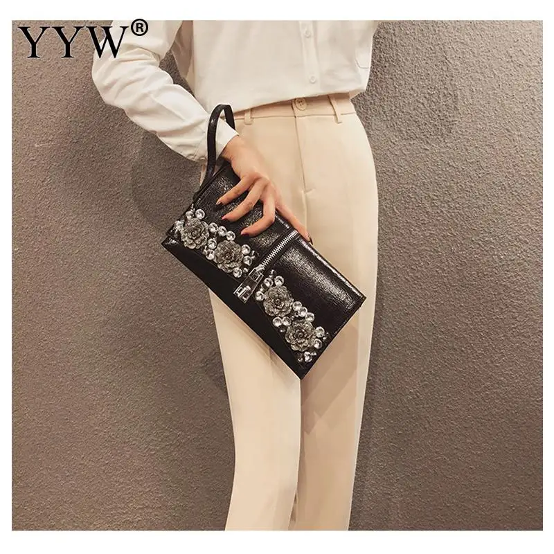 Женский серебряный клатч в античном стиле вечерняя сумочка Корейском стразы