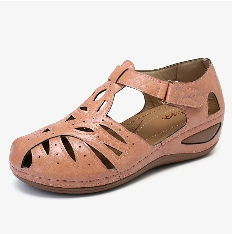 

Women Sandals Summer New Hollow Baotou Sandals Vintage Platform Wedge Gladiator Sandals Shallow Non-slip Fashion Female Shoes