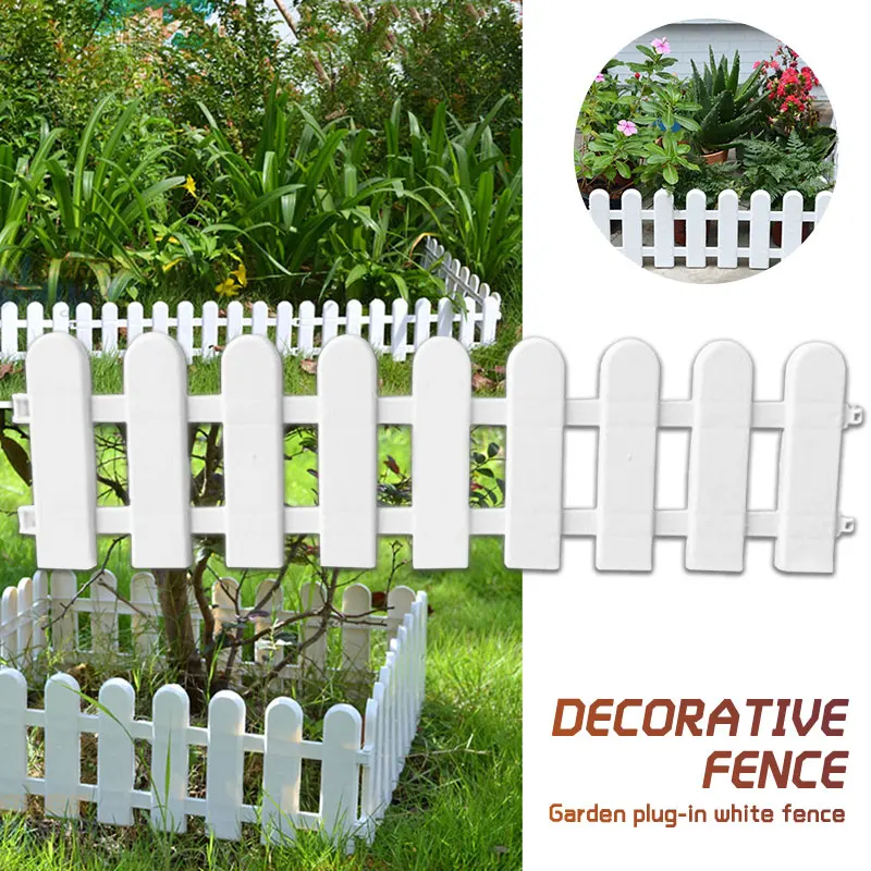 1Pc 50x13cm White Plastic Tree Fence Courtyard Indoor Garden Kindergarten Flower Vegetable Decor | Дом и сад